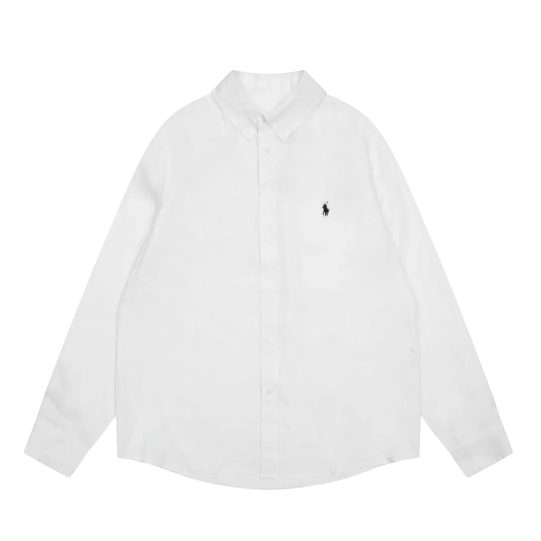 P300 Top Quality" Style Number: 8001# [Ralph Lauren Paul Pony Linen Basic Couple Style Shirt Long Sleeve] ✅Ralph Lauren Paul Small Label War Horse 100% Pure Linen Classic Basic Four Seasons Shirt Long Sleeve ✅A must-have item for the lazy style. The upper body has a retro and fresh feeling. ✅100% pure linen 280g 32 count fabric. Washed, retro and textured. ✅Dedicated to platform live broadcast. Wholesale entity ✅Simple and easy to match, light American old money style, the upper body is super great, ✅Standard for all seasons, worn alone/inner, it is a must-have for YYDS couples wardrobe. Size: S-XL Color: Black, White, Navy, Khaki, Pink, Yellow, Red, Colorful Blue, Light Blue, Rose Red